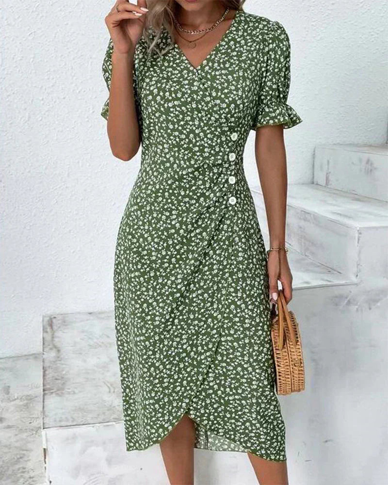 Margaret | Vestido Estampado de Flores Elegante