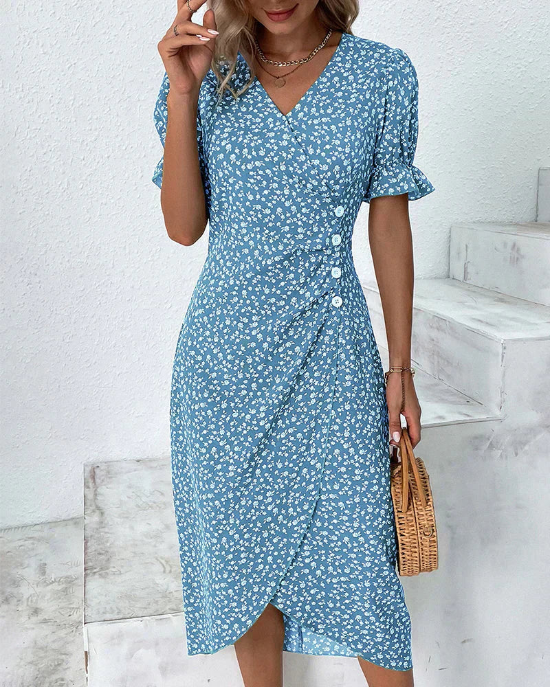 Margaret | Vestido Estampado de Flores Elegante