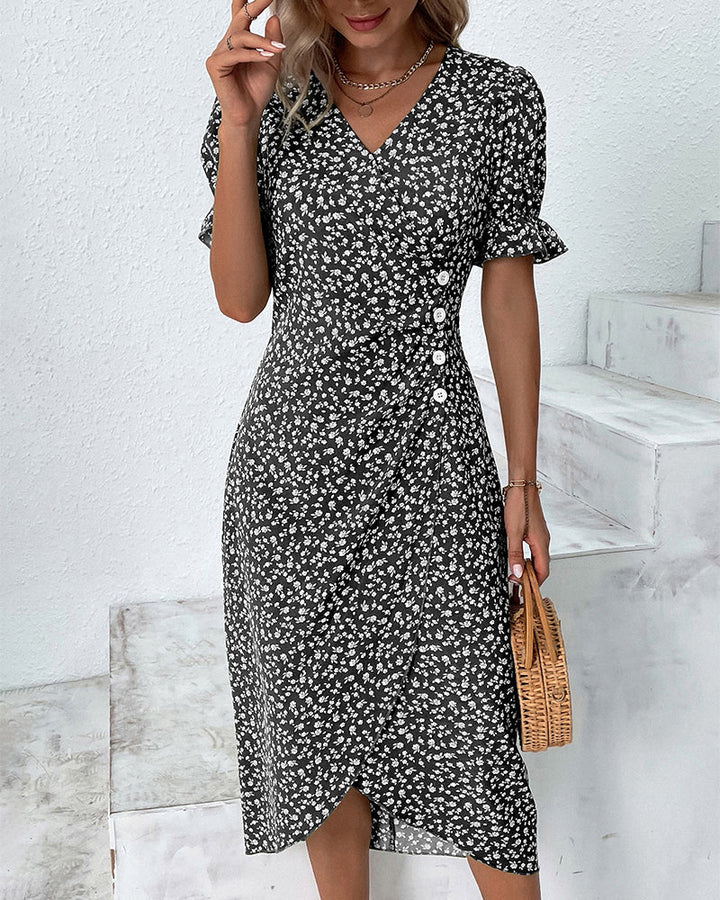 Margaret | Vestido Estampado de Flores Elegante