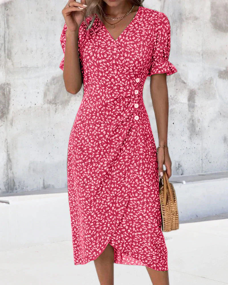 Margaret | Vestido Estampado de Flores Elegante