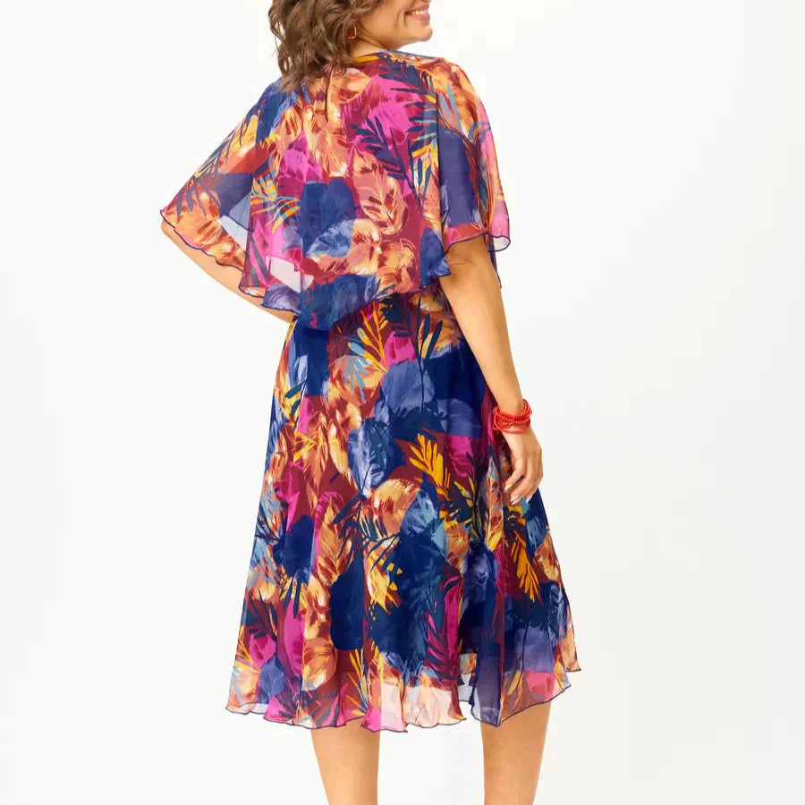 Ayala | Vestido em Chiffon Confortável para Tamanhos Grandes