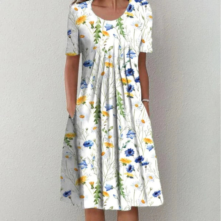 Cheryl | Vestido Floral Estiloso e Casual com Bolsos