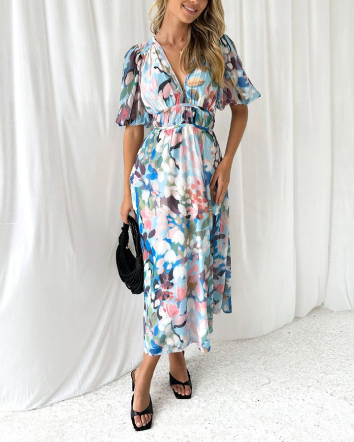 Kim | Vestido elegante com estampa floral
