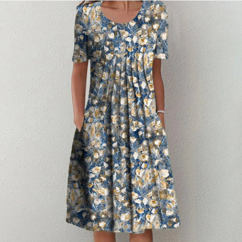 Cheryl | Vestido Floral Estiloso e Casual com Bolsos