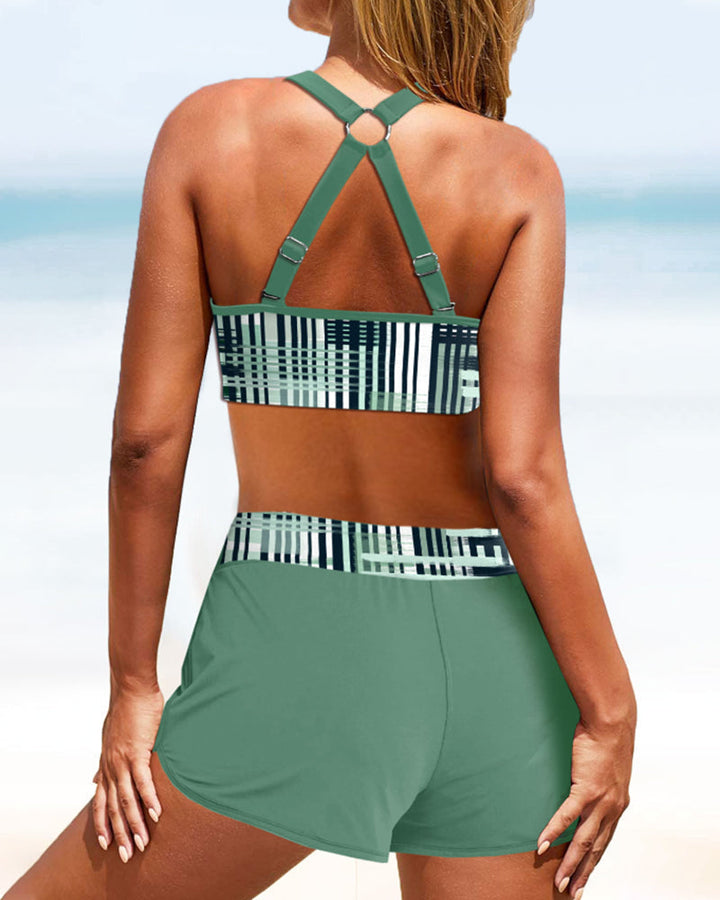 Janette – Bikini Canelado de Cintura Alta