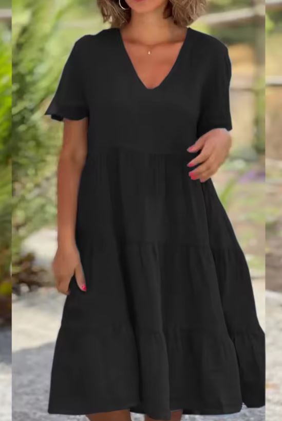 Lennon - Vestido informal de linho e algodão para mulher