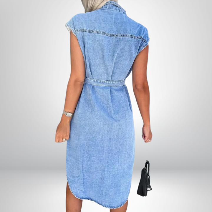Hannah | Vestido de Denim Chic para o Dia-a-Dia