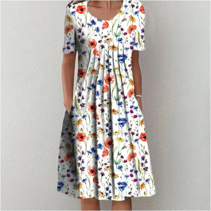Cheryl | Vestido Floral Estiloso e Casual com Bolsos