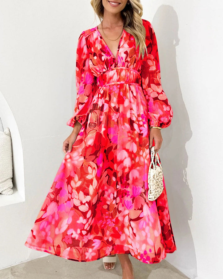 Kim | Vestido elegante com estampa floral