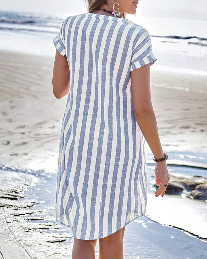 Fernanda – Camisa Vestido Listrada Elegante