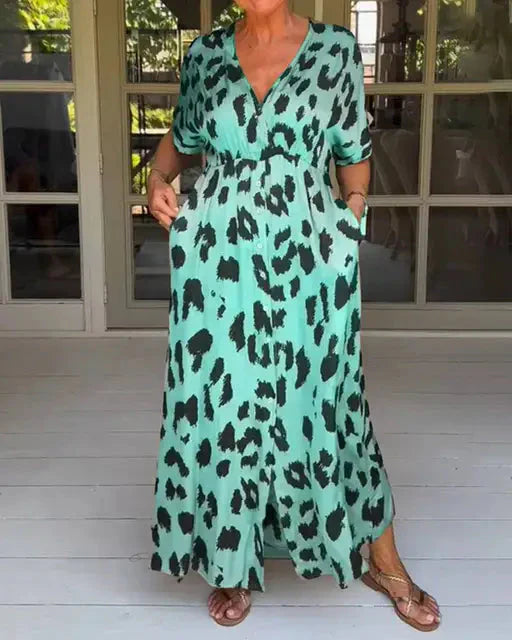 Aurora | Vestido longo de leopardo