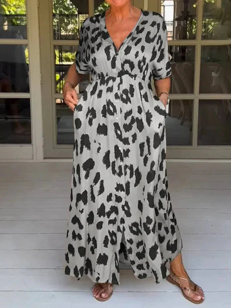 Aurora | Vestido longo de leopardo