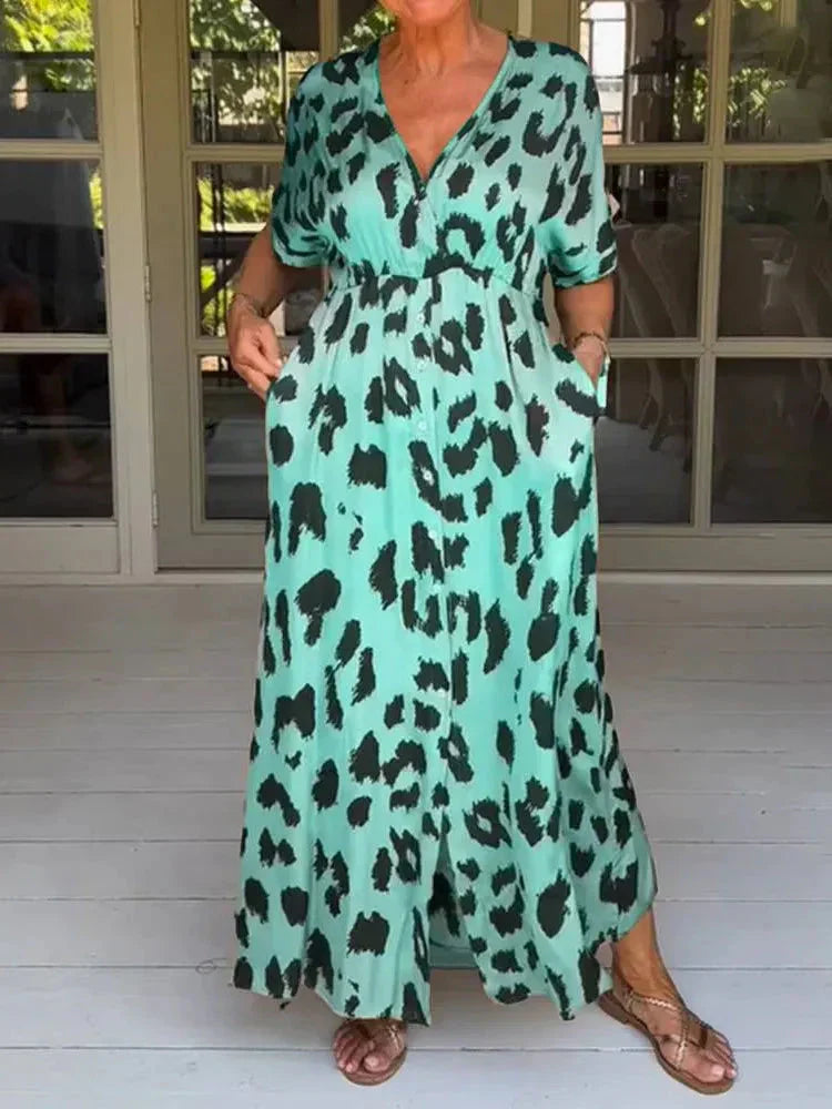 Aurora | Vestido longo de leopardo