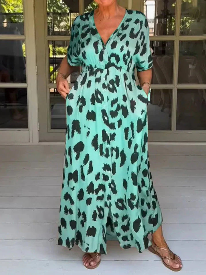 Aurora | Vestido longo de leopardo