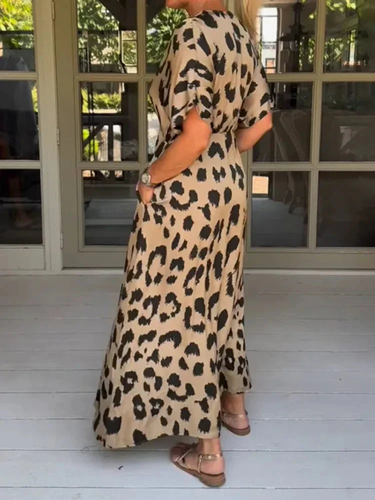 Aurora | Vestido longo de leopardo