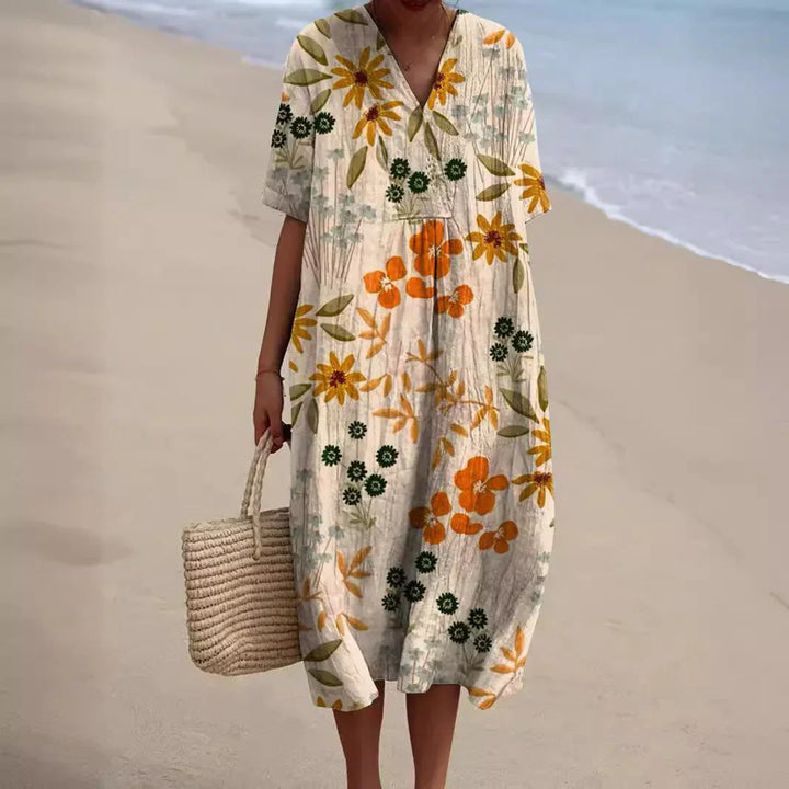 Felicia | Vestido Fluído com Estampado Floral