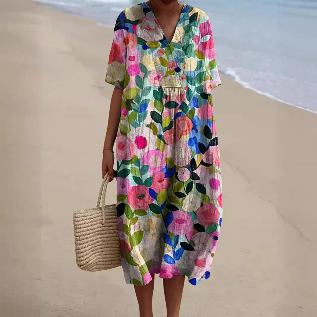 Felicia | Vestido Fluído com Estampado Floral