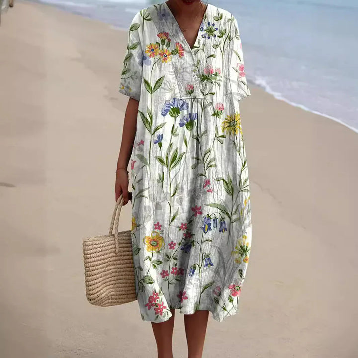 Felicia | Vestido Fluído com Estampado Floral