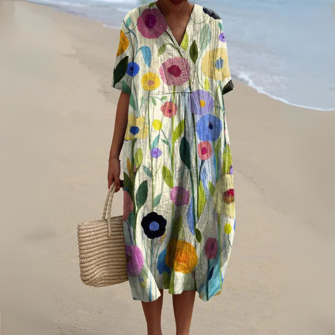 Felicia | Vestido Fluído com Estampado Floral