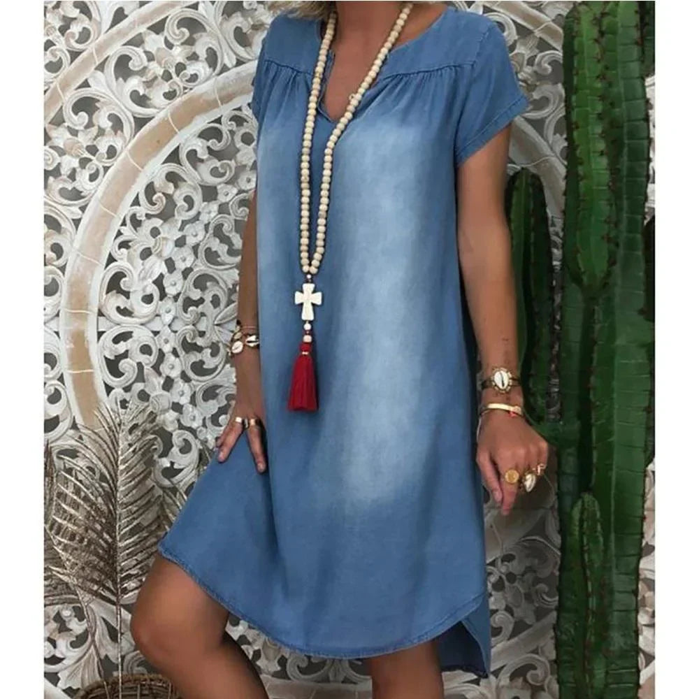 Janet | Vestido de Verão em Denim Casual