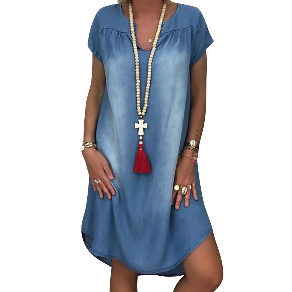 Janet | Vestido de Verão em Denim Casual