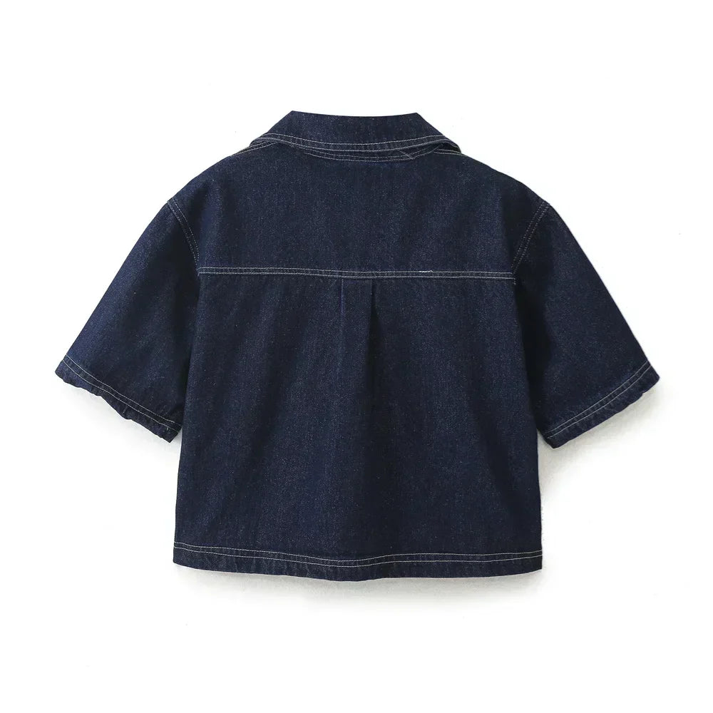 Laura | Conjunto de Denim com Decote em V