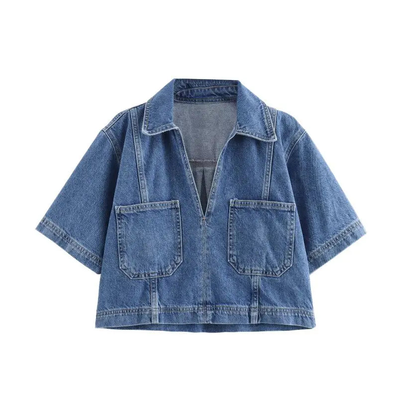 Laura | Conjunto de Denim com Decote em V