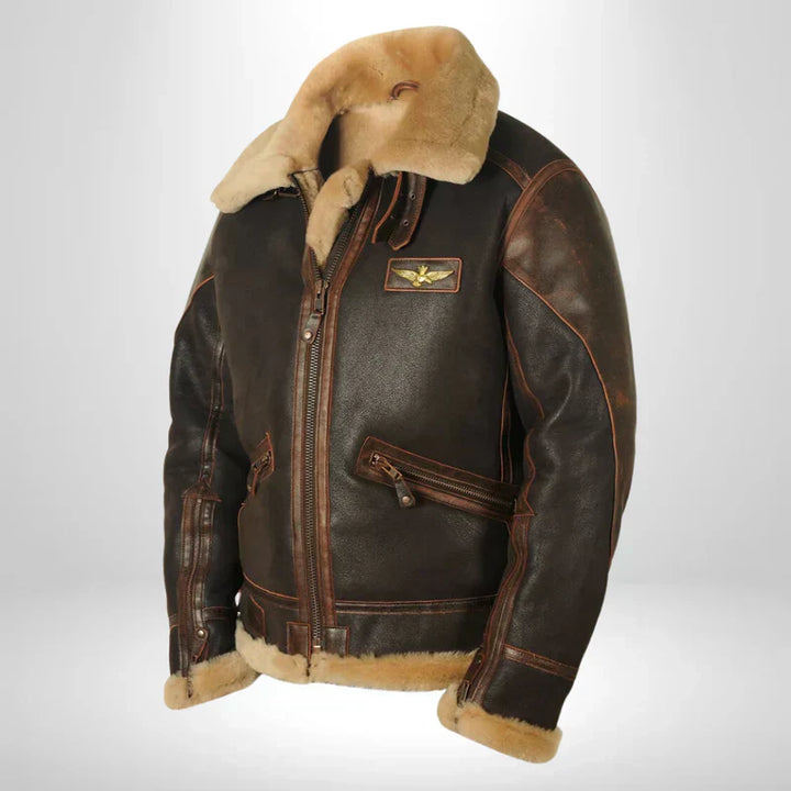 Hunter - Casaco de inverno em pele original para homem