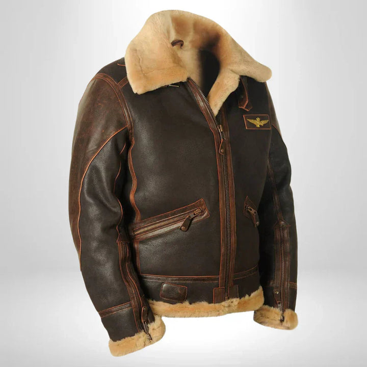 Hunter - Casaco de inverno em pele original para homem