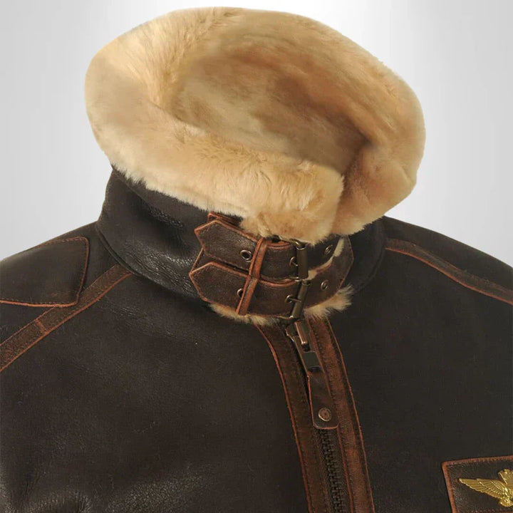 Hunter - Casaco de inverno em pele original para homem