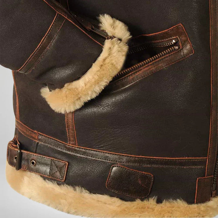 Hunter - Casaco de inverno em pele original para homem