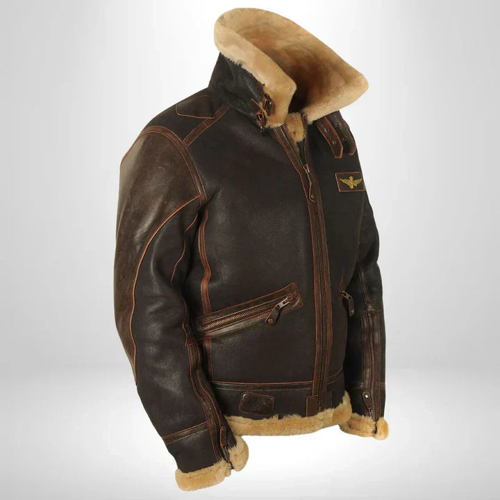 Hunter - Casaco de inverno em pele original para homem