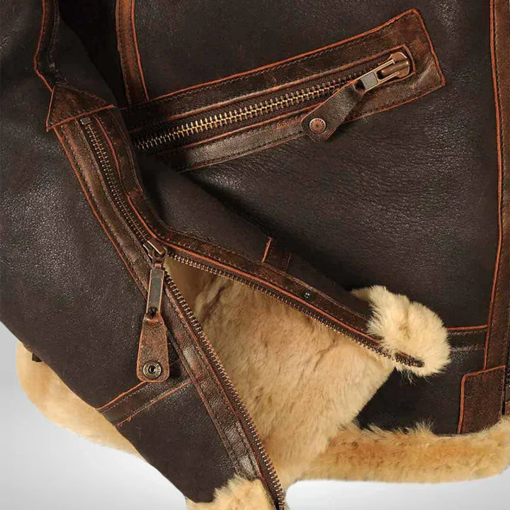 Hunter - Casaco de inverno em pele original para homem