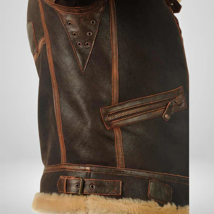 Hunter - Casaco de inverno em pele original para homem