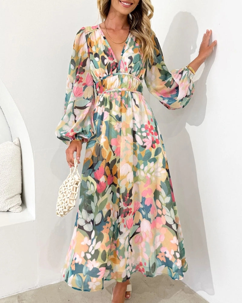 Kim | Vestido elegante com estampa floral