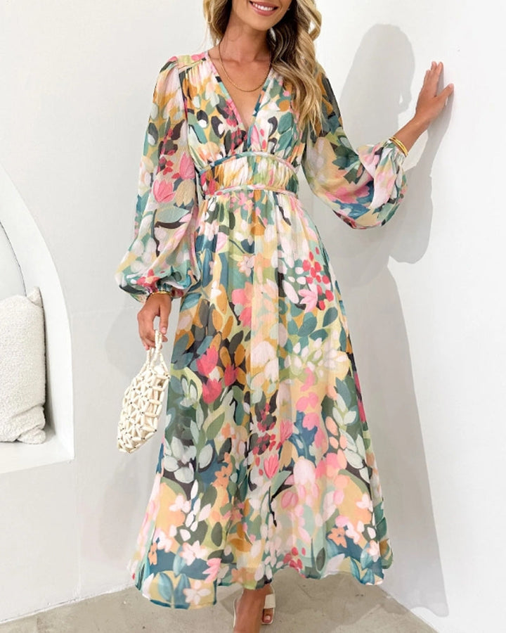 Kim | Vestido elegante com estampa floral