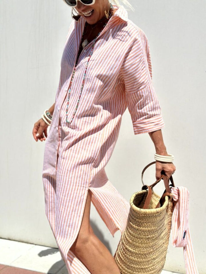 Leilani | Vestido Camisola Risca Clássica
