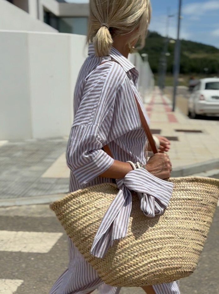 Leilani | Vestido Camisola Risca Clássica