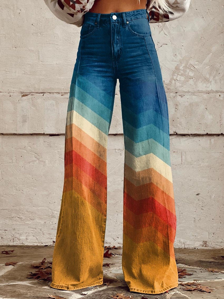 LÉA | Calças Retro a Zigzag Elegantes e Modernas