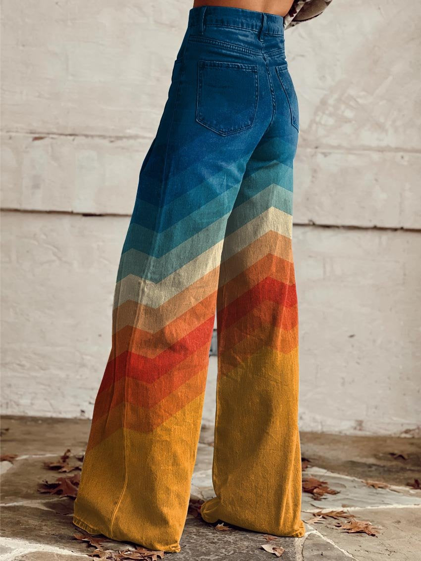 LÉA | Calças Retro a Zigzag Elegantes e Modernas
