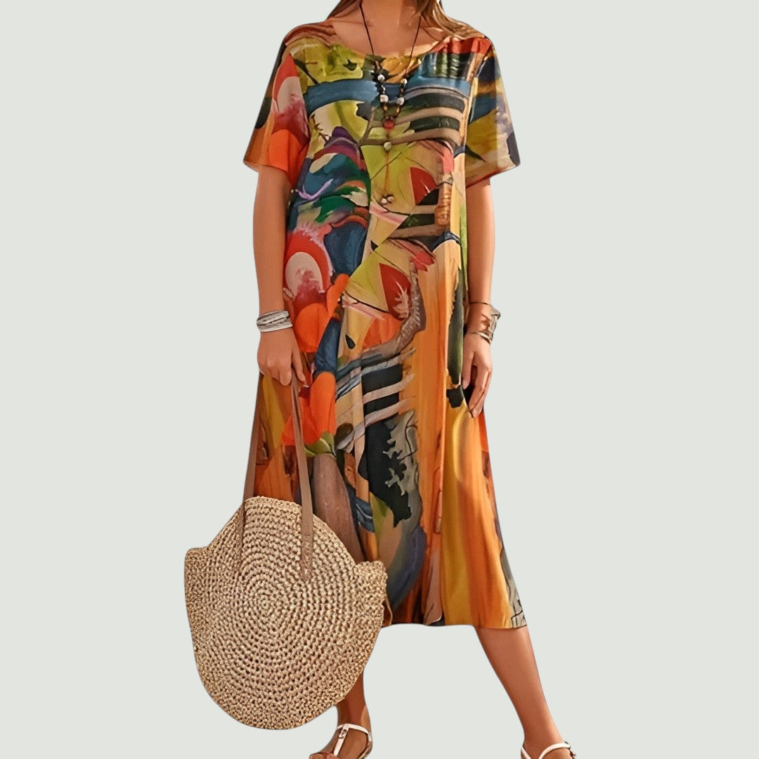 Jill – Vestido de verão leve e elegante em comprimento midi