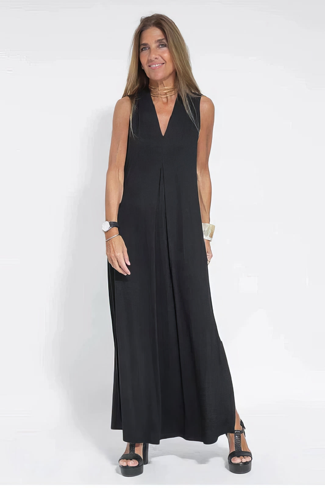 Nyla - Vestido largo elegante + cárdigan a condizer de brinde