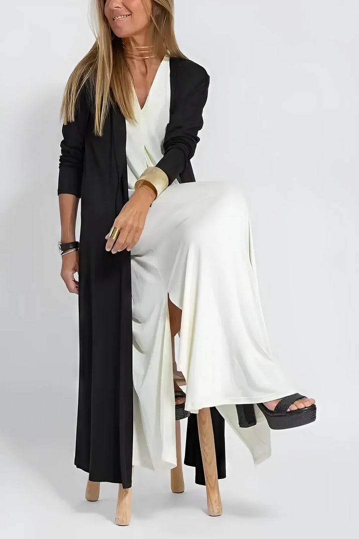 Nyla - Vestido largo elegante + cárdigan a condizer de brinde