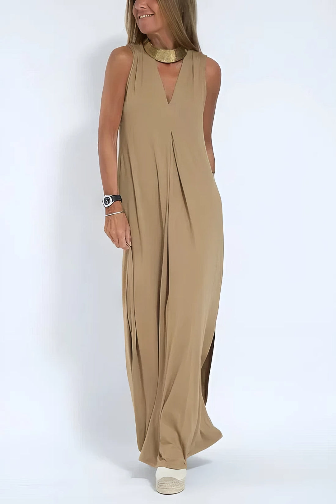 Nyla - Vestido largo elegante + cárdigan a condizer de brinde