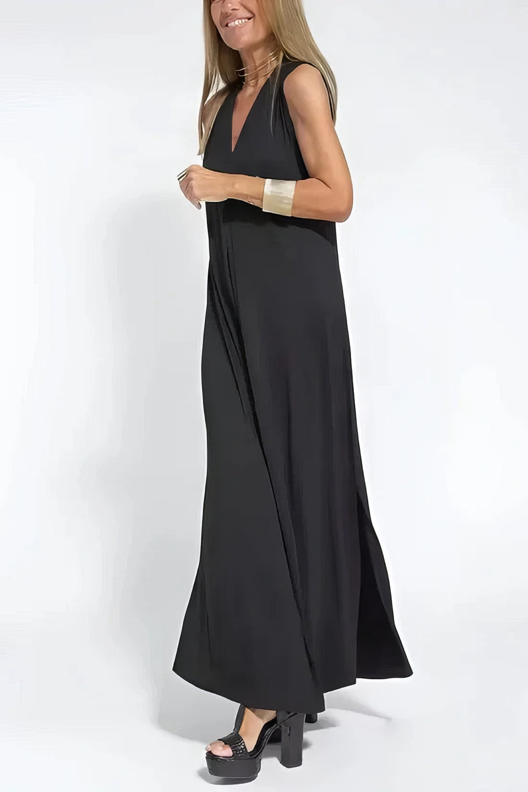 Nyla - Vestido largo elegante + cárdigan a condizer de brinde