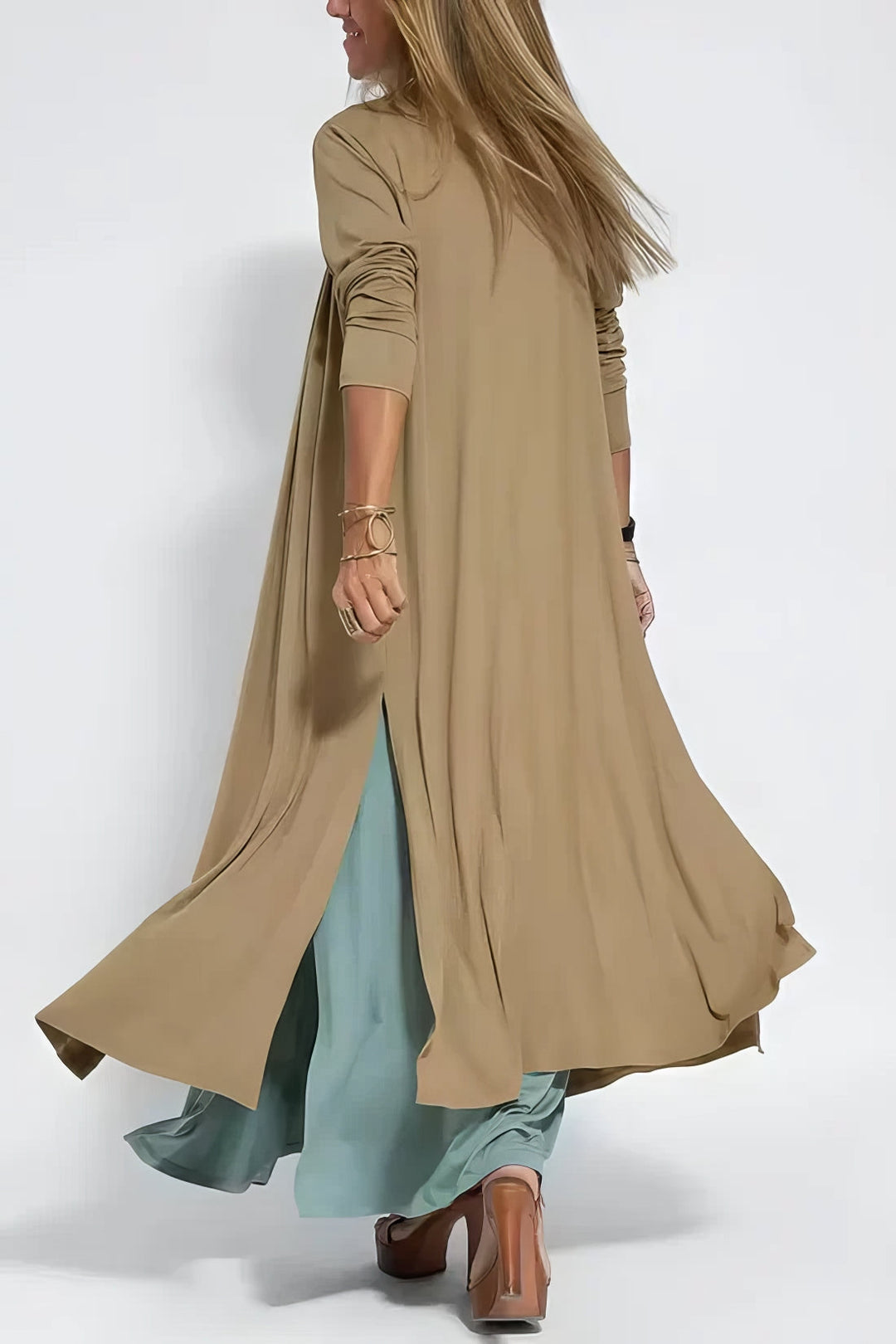 Nyla - Vestido largo elegante + cárdigan a condizer de brinde