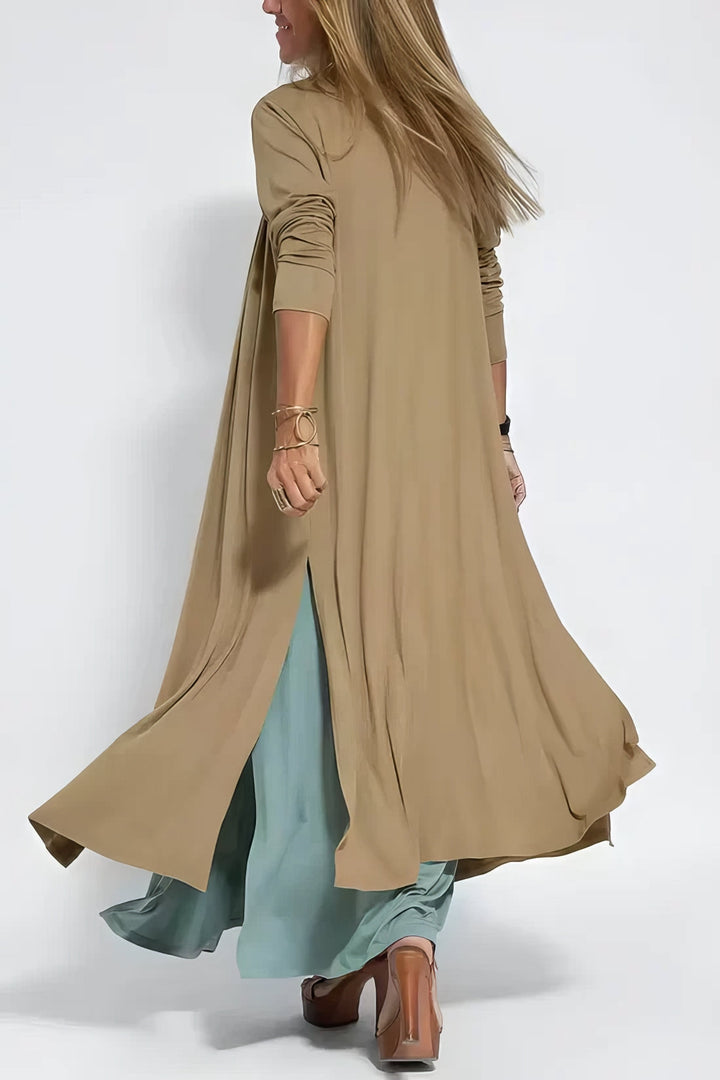 Nyla - Vestido largo elegante + cárdigan a condizer de brinde